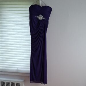 Adrianna Papell Purple Strapless Sweetheart Dress